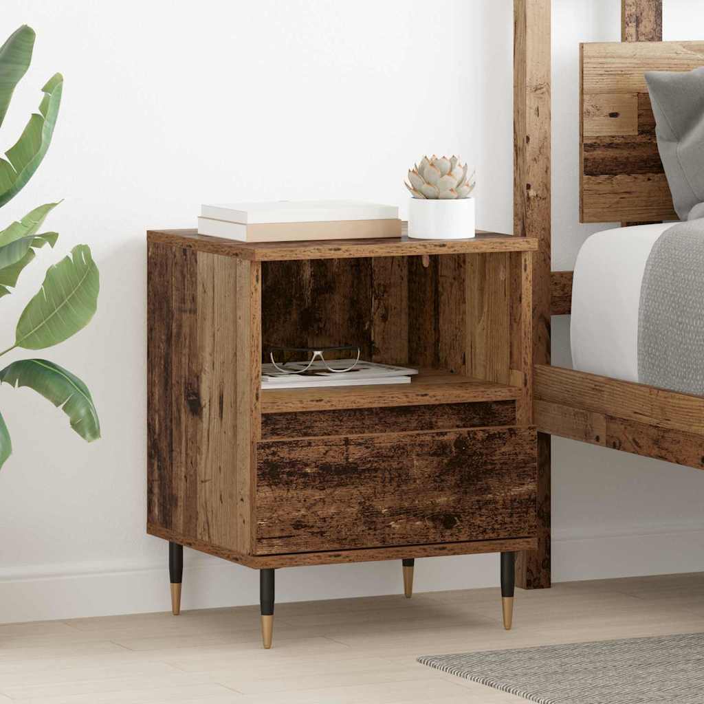 Nachttisch mit Schubladen Altholz 40 x 35 x 50 cm Holzwerkstoff