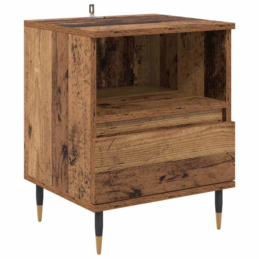 Nachttisch mit Schubladen Altholz 40 x 35 x 50 cm Holzwerkstoff