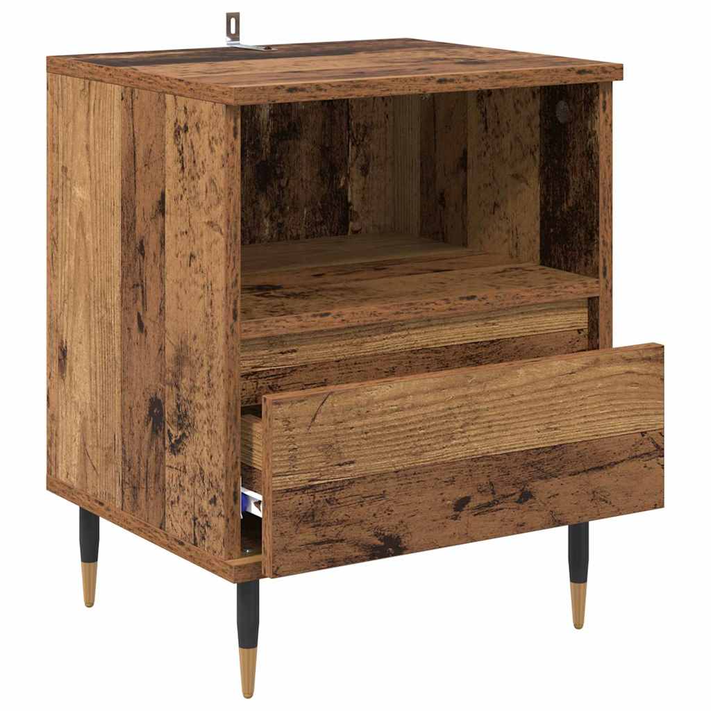 Nachttisch mit Schubladen Altholz 40 x 35 x 50 cm Holzwerkstoff