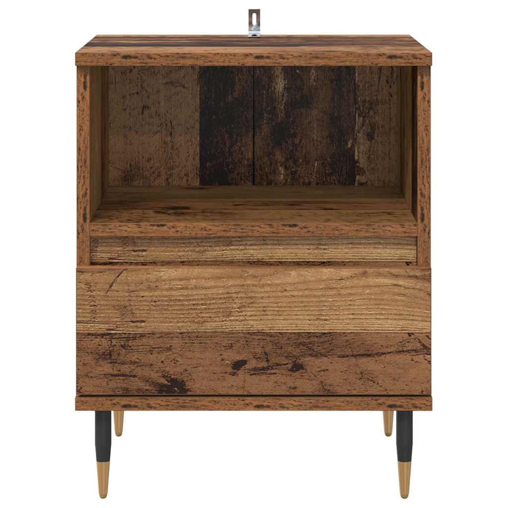 Nachttisch mit Schubladen Altholz 40 x 35 x 50 cm Holzwerkstoff