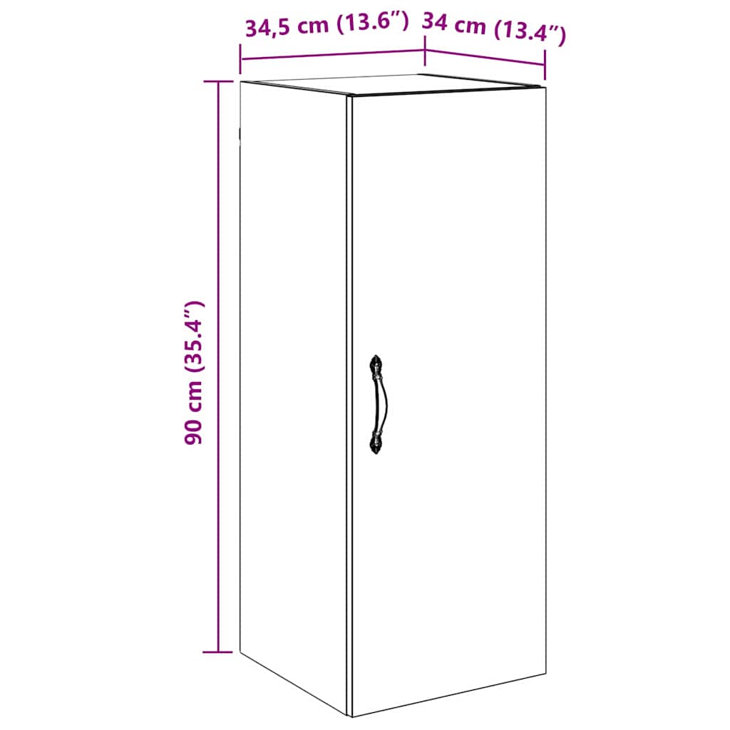 Wandschrank Artisan-Eiche 34,5 x 34 x 90 cm Holzwerkstoff