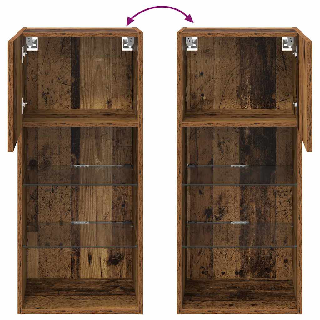 Wandmontierter TV-Schrank 40.5 x 30 x 90 cm Altholz
