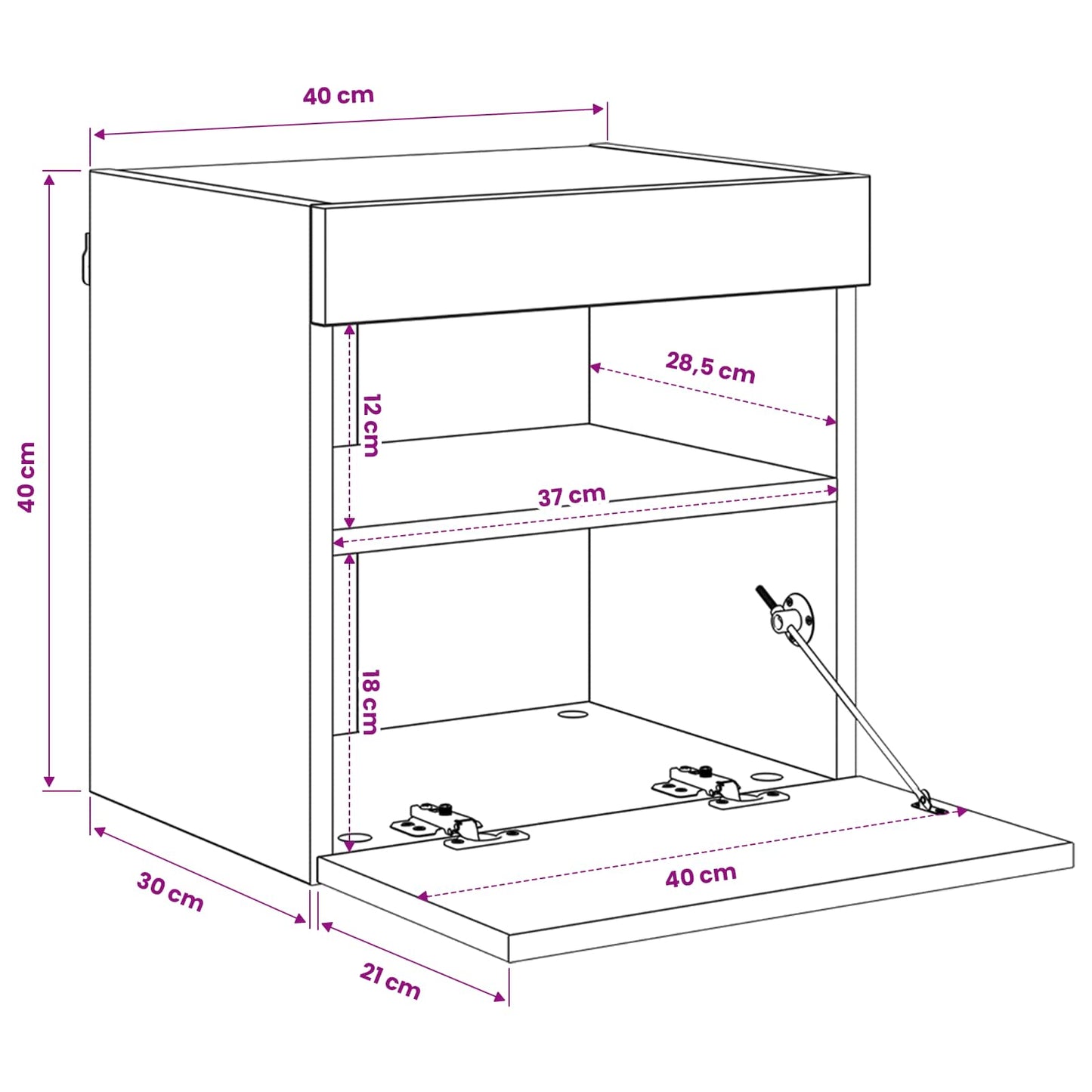 TV-Wandschrank 40 x 30 x 40 cm Artisan-Eiche Holzwerkstoff