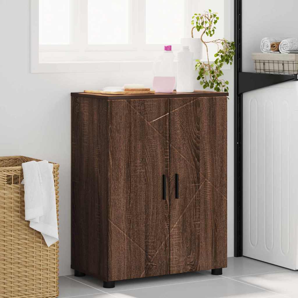 Badezimmer Schrank mit Regal Braun Eichen-Optik 60 x 35 x 80 cm