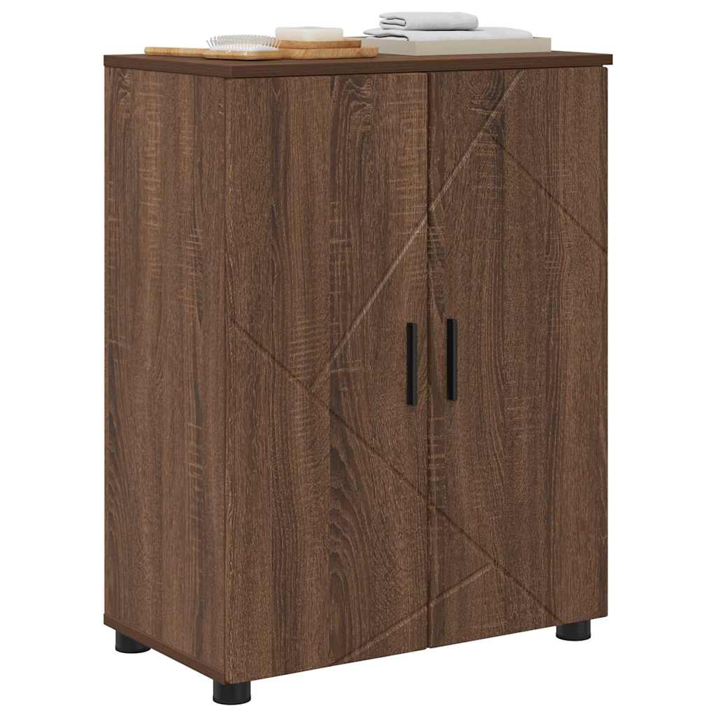 Badezimmer Schrank mit Regal Braun Eichen-Optik 60 x 35 x 80 cm