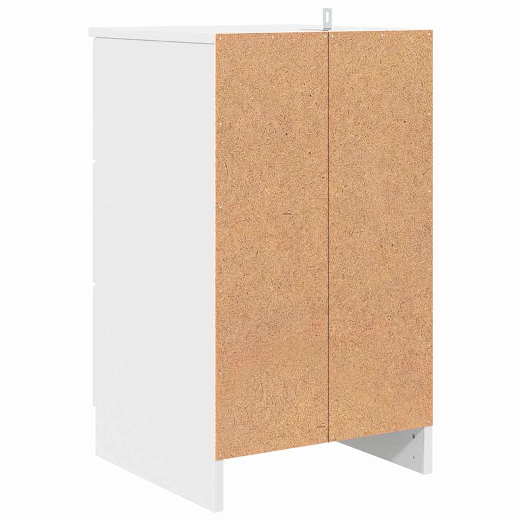 Nachttisch mit Schubladen Weiß 38 x 38 x 66 cm Holzwerkstoff