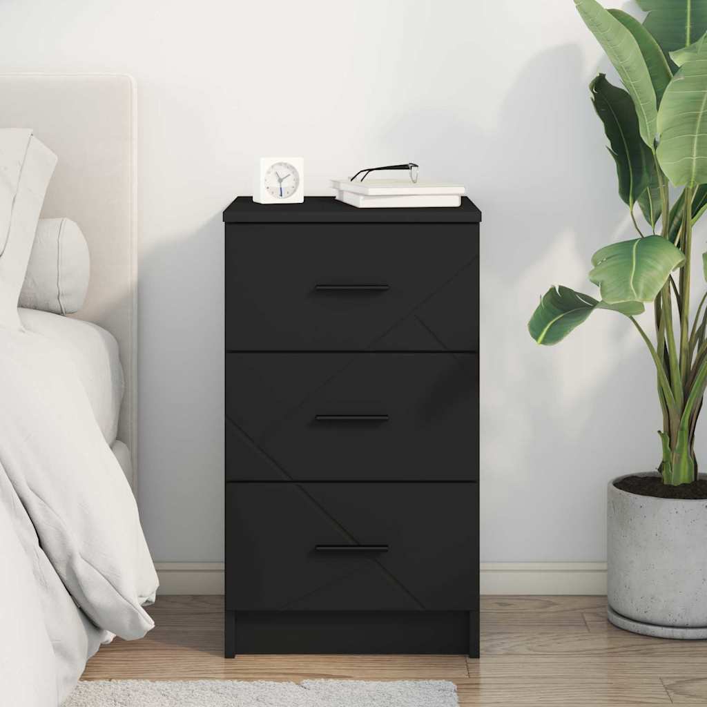 Nachttisch mit Schubladen Schwarz 38 x 38 x 66 cm Holzwerkstoff