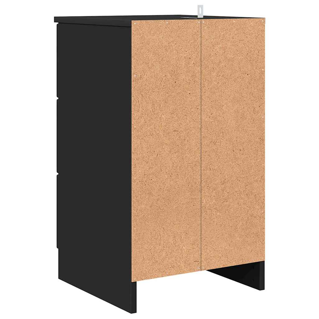 Nachttisch mit Schubladen Schwarz 38 x 38 x 66 cm Holzwerkstoff