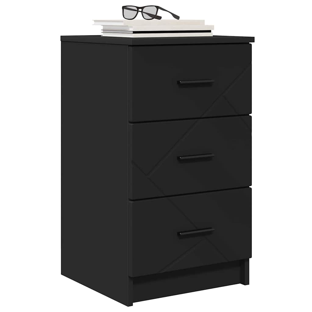 Nachttisch mit Schubladen Schwarz 38 x 38 x 66 cm Holzwerkstoff