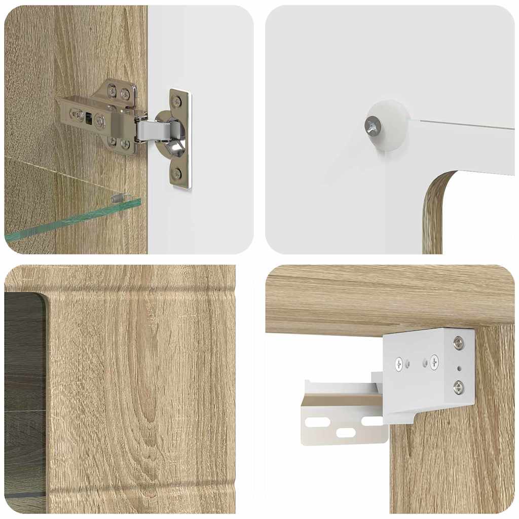 Wandmontierter Schrank mit Regal Sonoma-Eiche 55 x 29 x 100 cm