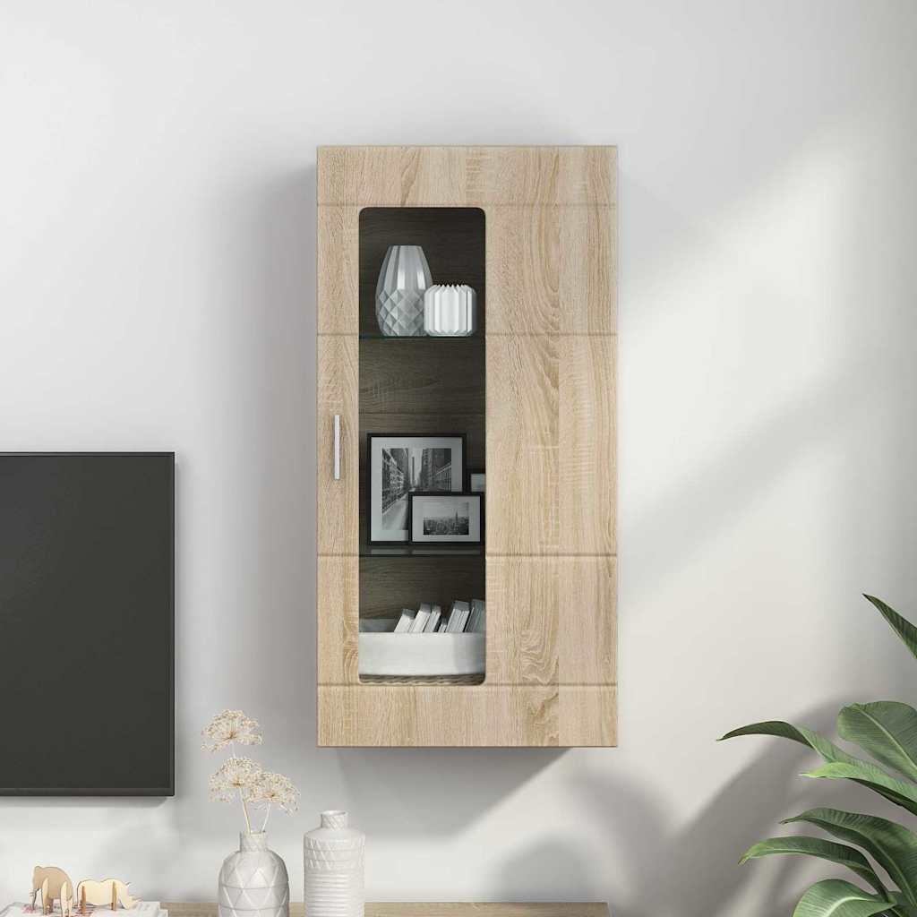 Wandmontierter Schrank mit Regal Sonoma-Eiche 55 x 29 x 100 cm