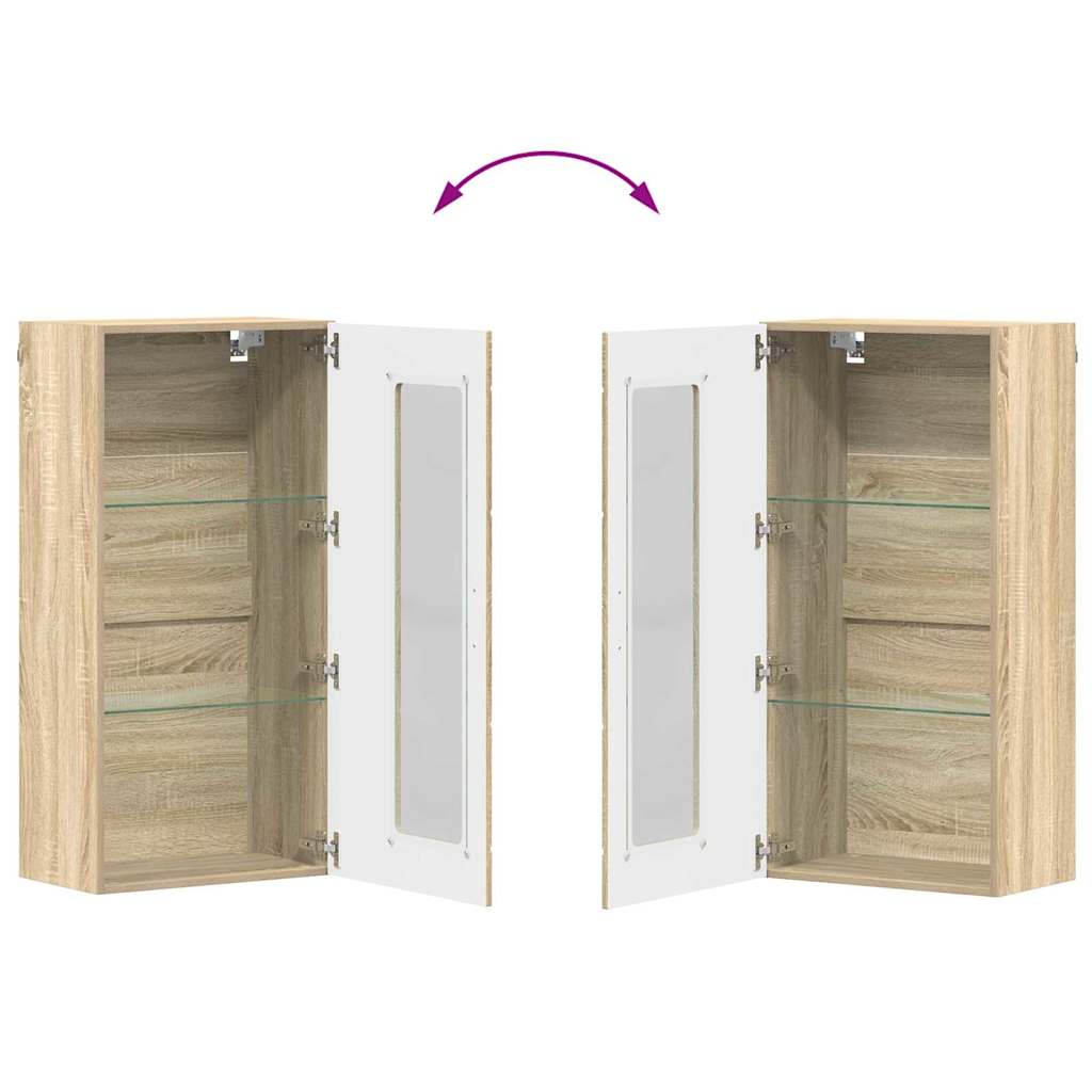 Wandmontierter Schrank mit Regal Sonoma-Eiche 55 x 29 x 100 cm