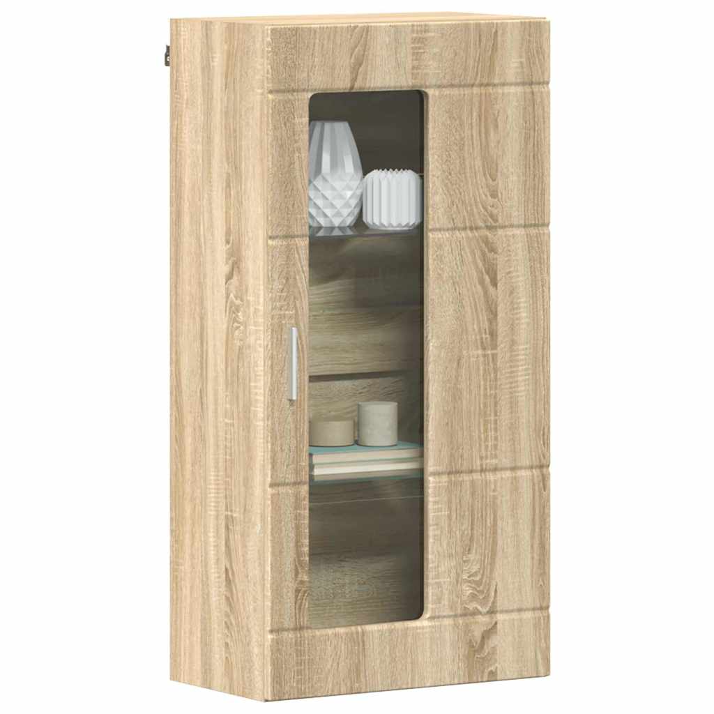 Wandmontierter Schrank mit Regal Sonoma-Eiche 55 x 29 x 100 cm