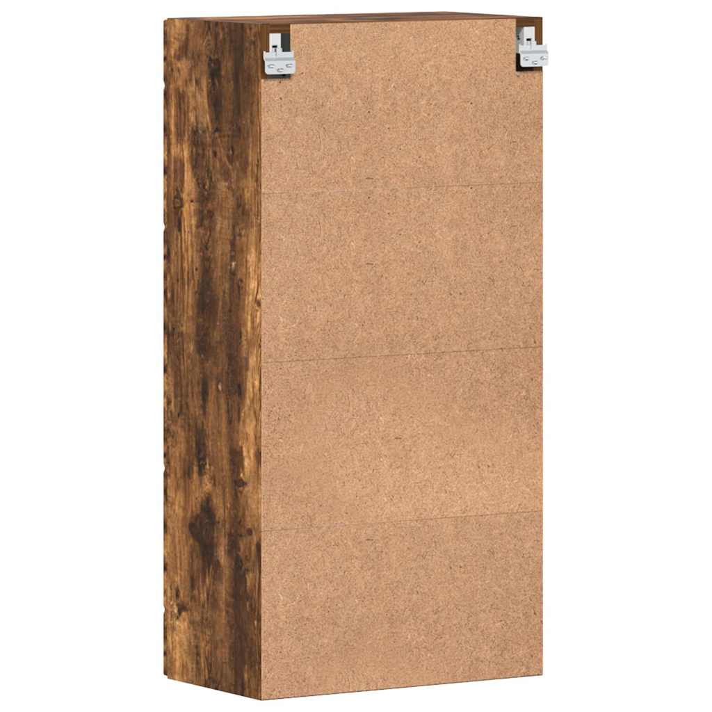 Wandmontierter Schrank mit Regal Räuchereiche 55 x 29 x 100 cm