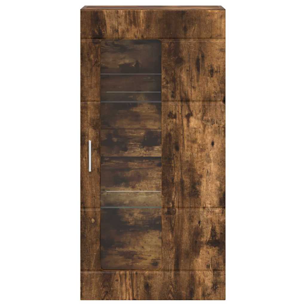 Wandmontierter Schrank mit Regal Räuchereiche 55 x 29 x 100 cm