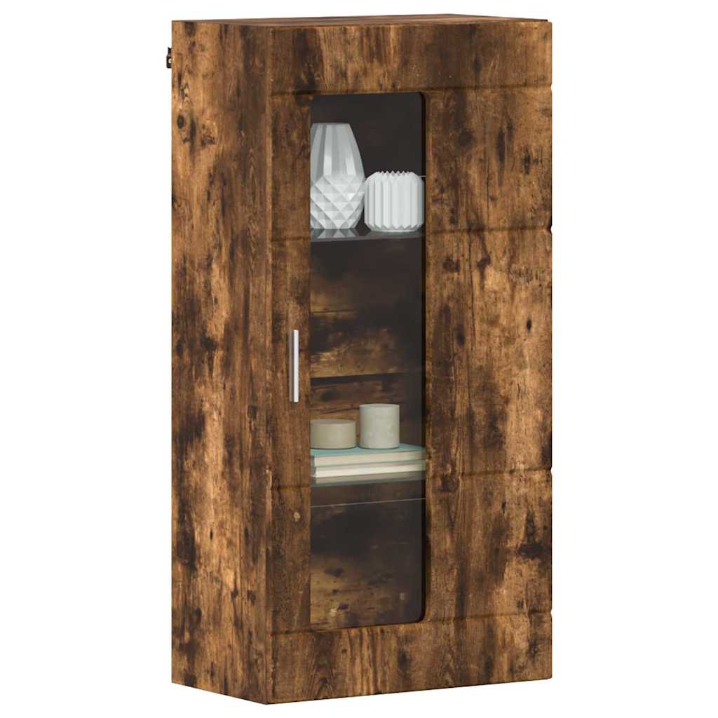 Wandmontierter Schrank mit Regal Räuchereiche 55 x 29 x 100 cm