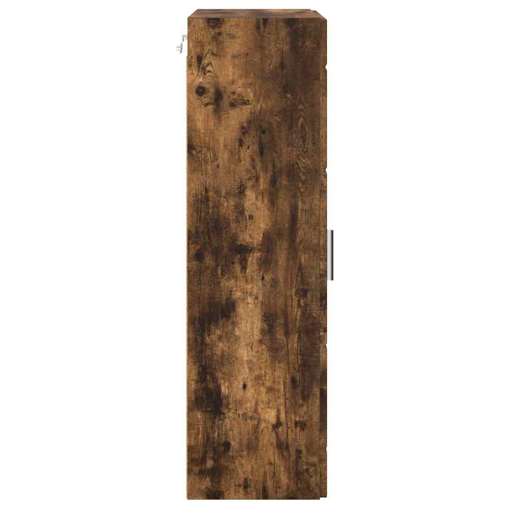 Wandmontierter Schrank mit Regal Räuchereiche 55 x 29 x 100 cm