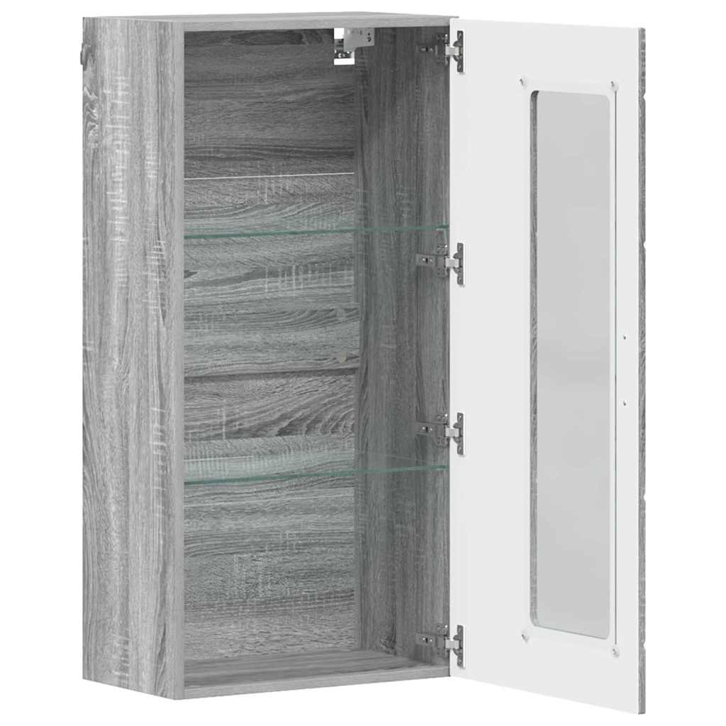 Wandmontierter Schrank mit Regal Grau Sonoma 55 x 29 x 100 cm