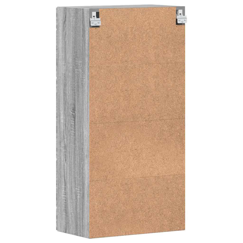 Wandmontierter Schrank mit Regal Grau Sonoma 55 x 29 x 100 cm