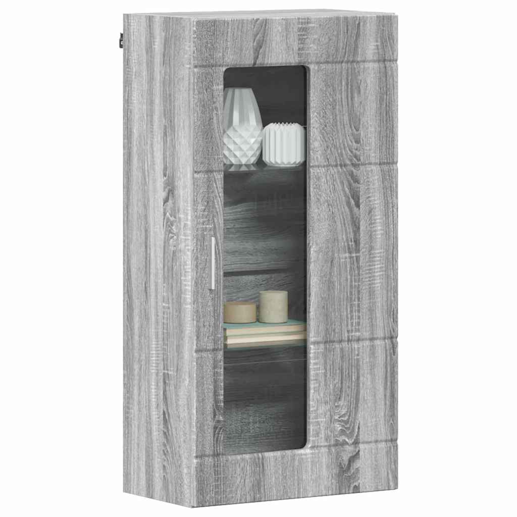 Wandmontierter Schrank mit Regal Grau Sonoma 55 x 29 x 100 cm