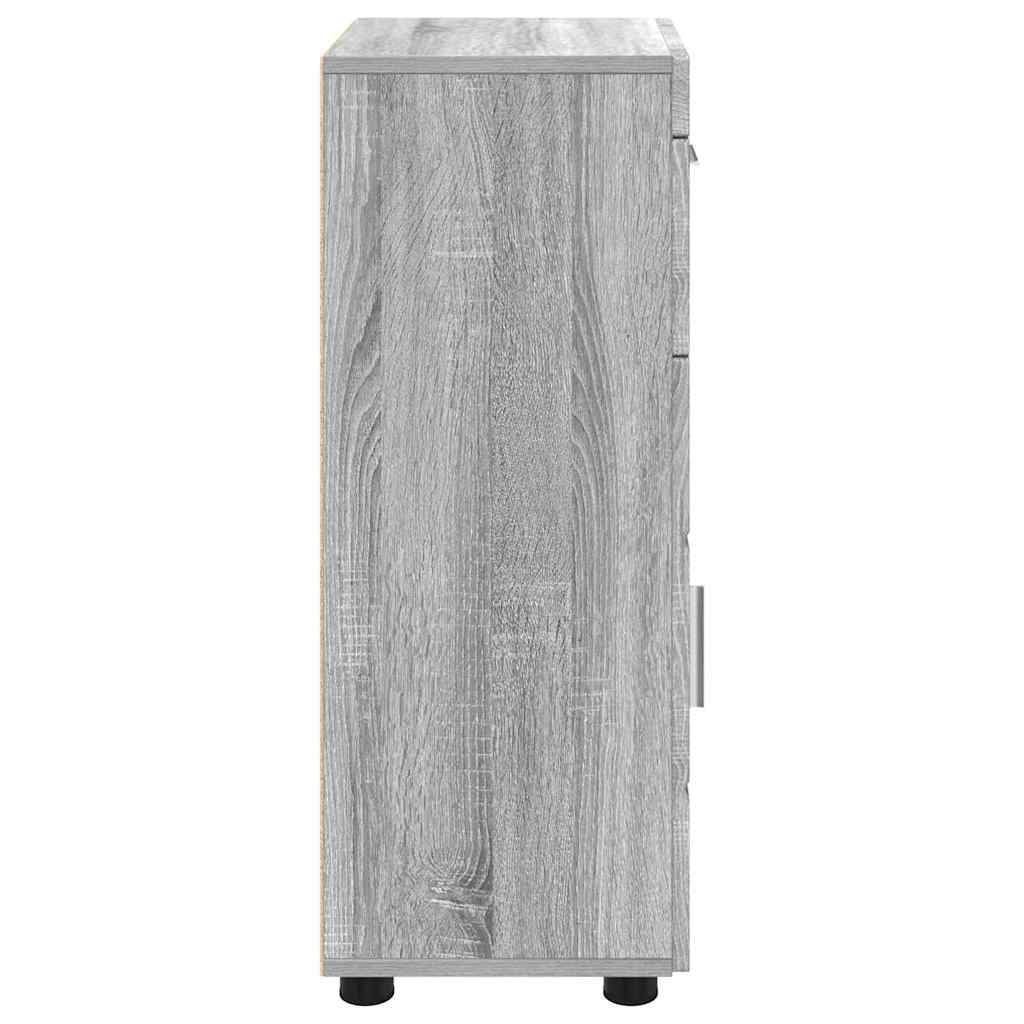 Wandmontierter Schrank mit Regal Grau Sonoma 55 x 29 x 100 cm