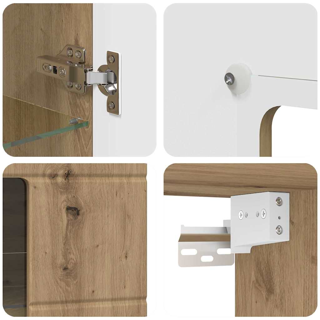 Wandmontierter Schrank mit Regal Artisan-Eiche 55 x 29 x 100 cm