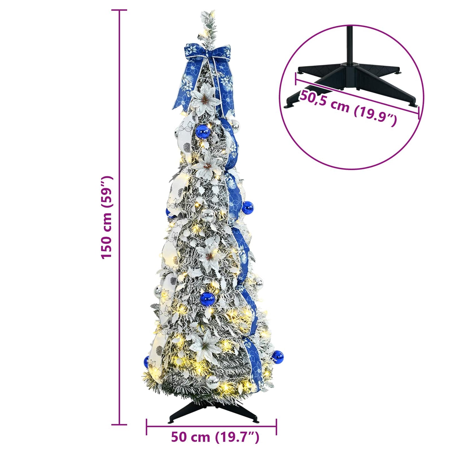 Künstlicher Weihnachtsbaum Weiß 150 cm PVC