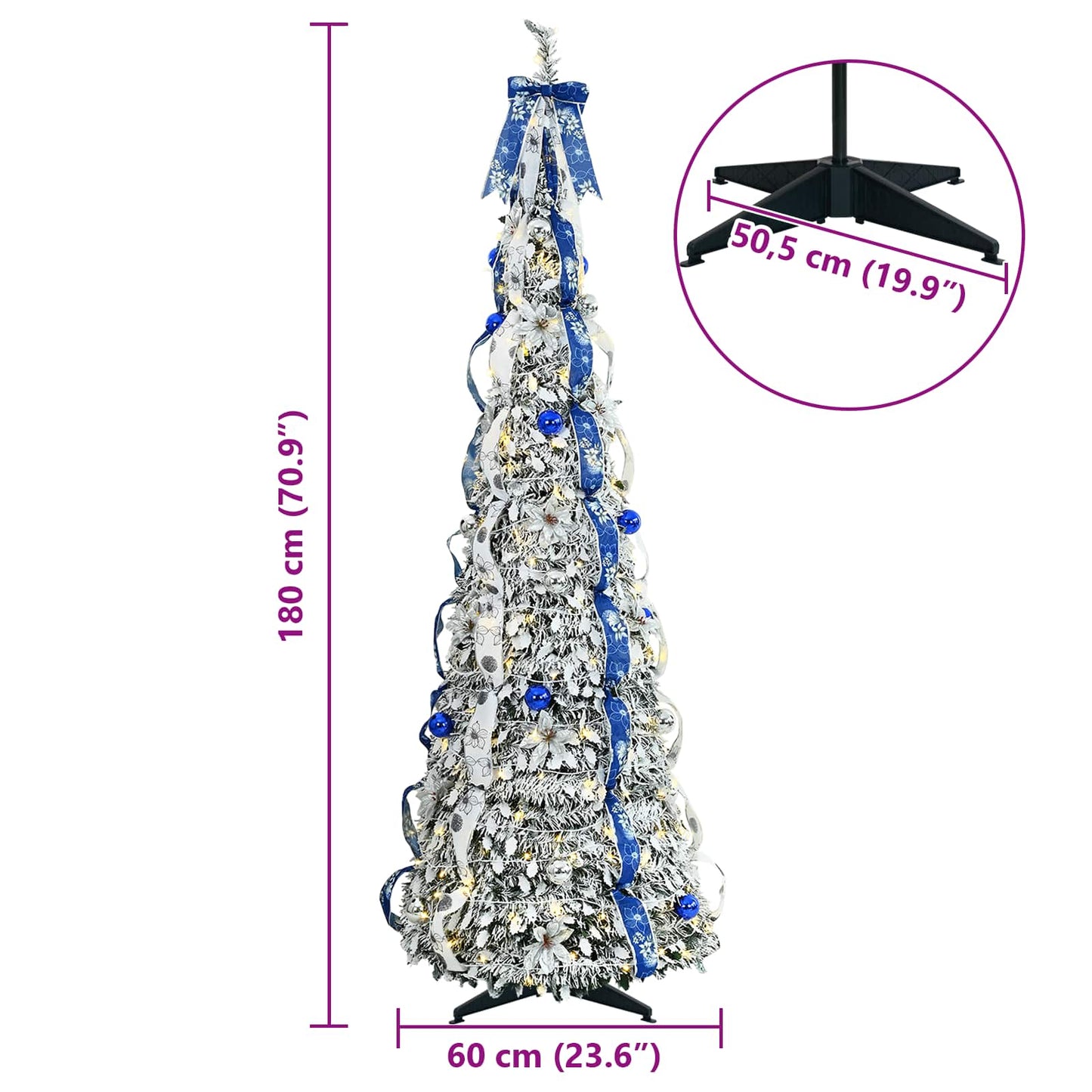 Künstlicher Weihnachtsbaum Weiß 180 cm PVC