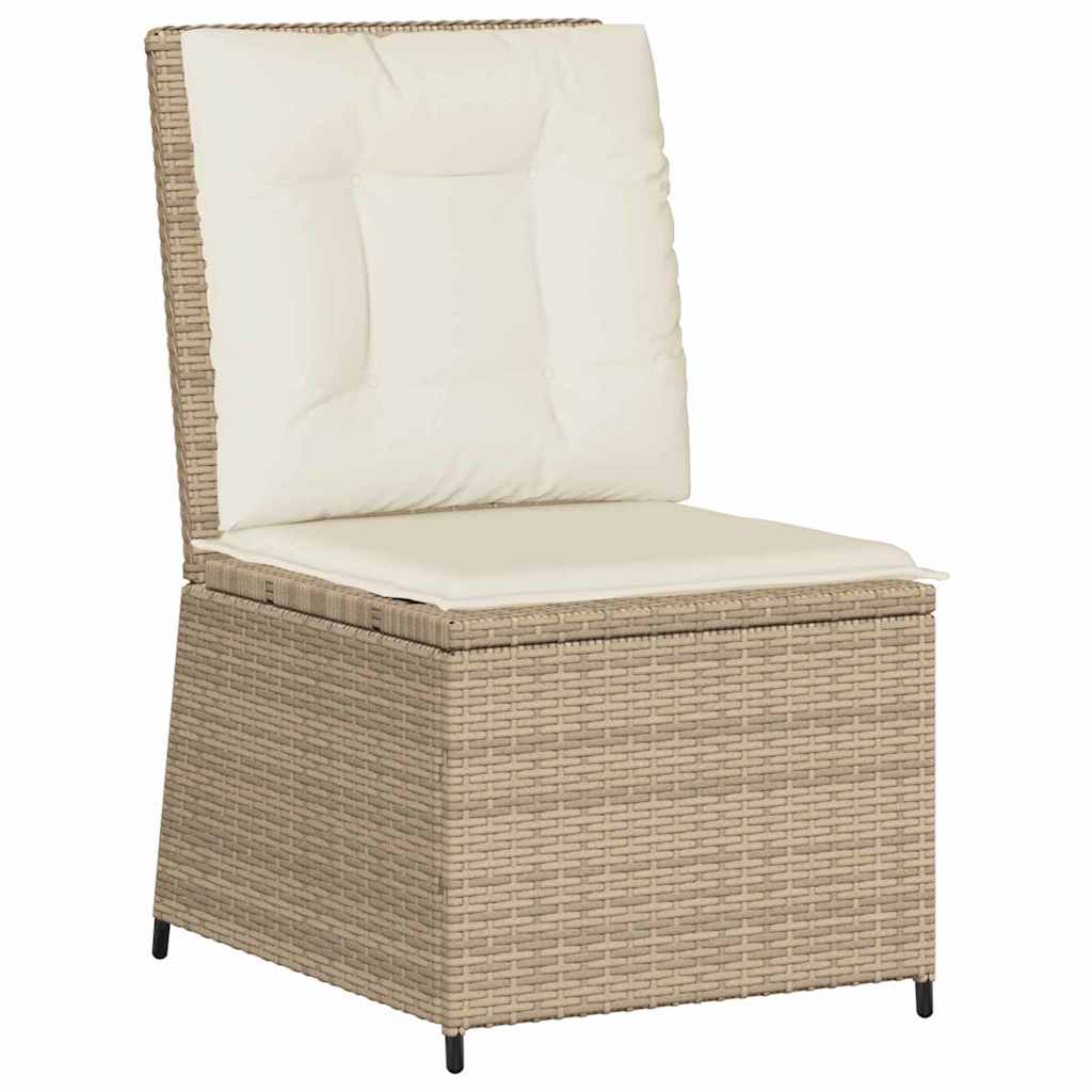 Gartensofa mit Kissen Beige Poly Rattan