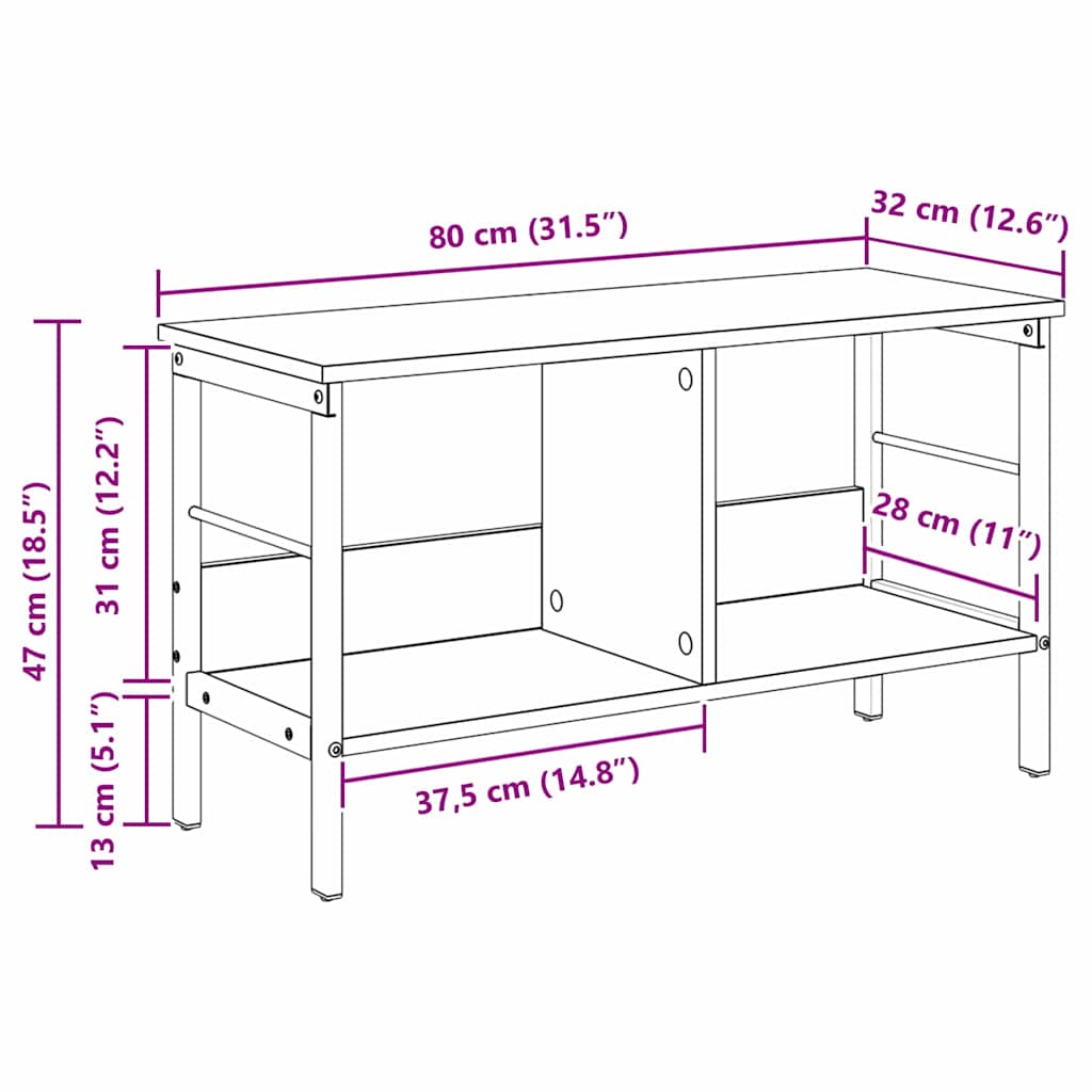 Bücherregal Graues Sonoma 82 x 32 x 47 cm Holzwerkstoff