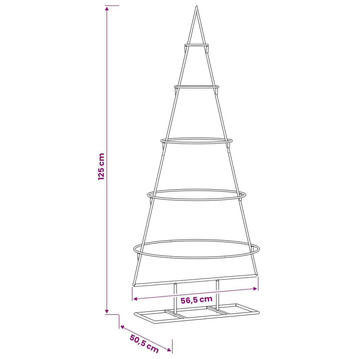 Metall-Weihnachtsbaum mit Ständer KUOPIO 125 cm Stahl Gold