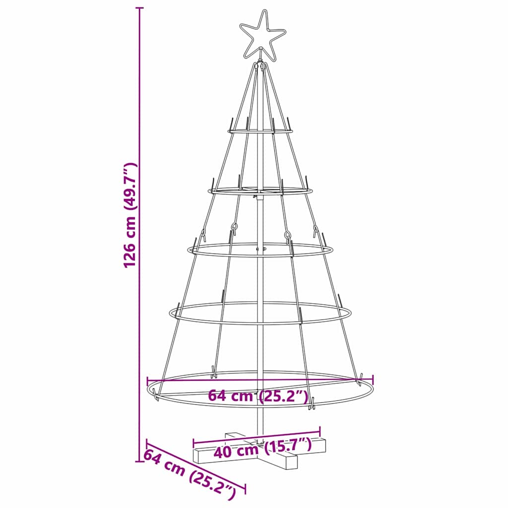 Weihnachtsdeko mit Ständer Schwarz 126 cm Stahl