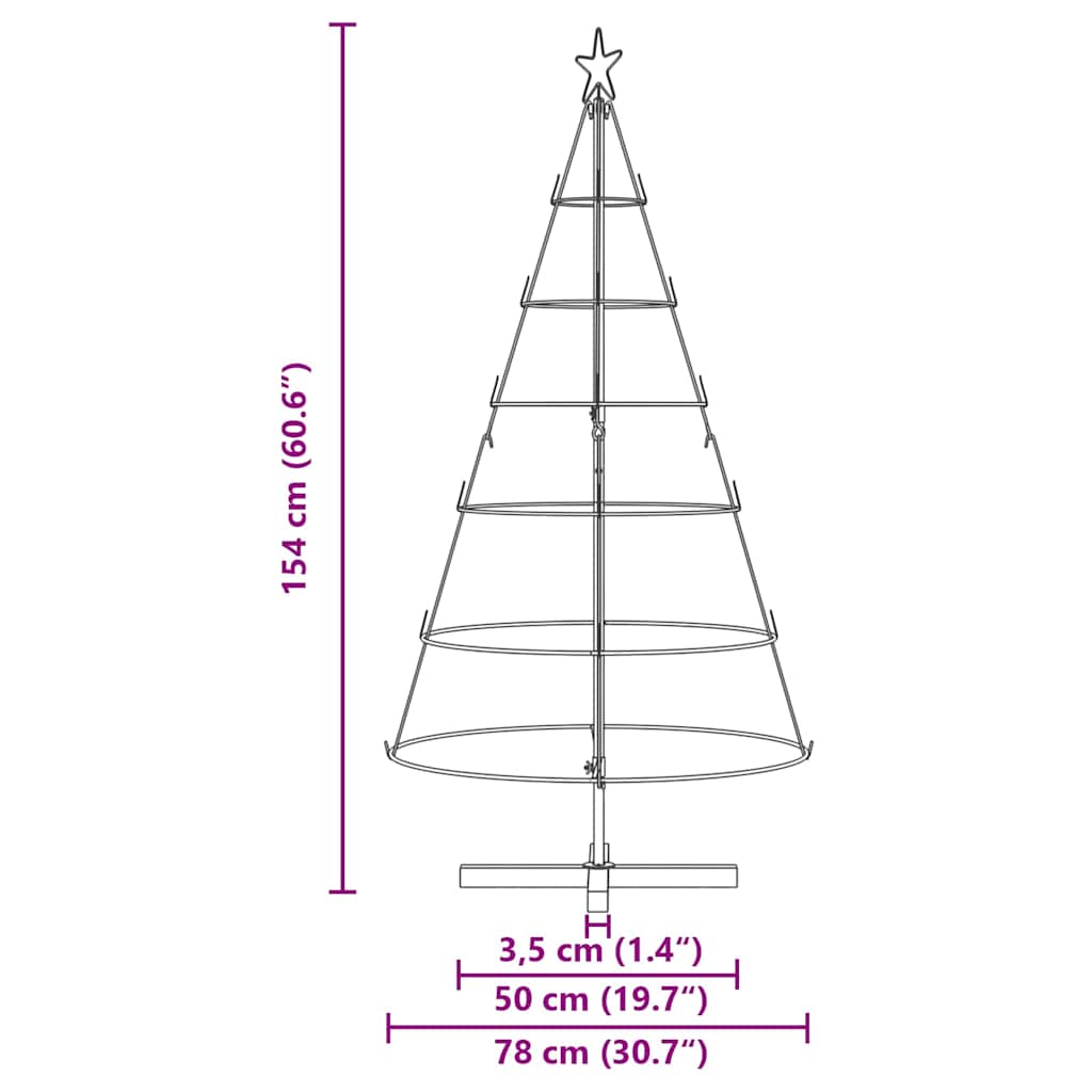 Weihnachtsdeko mit Ständer Schwarz 154 cm Stahl
