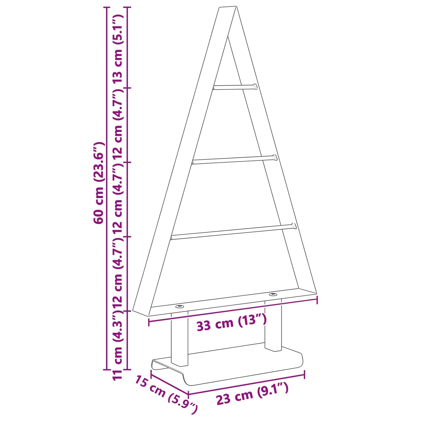 Metall Weihnachtsbaum Schwarz 60 cm Stahl