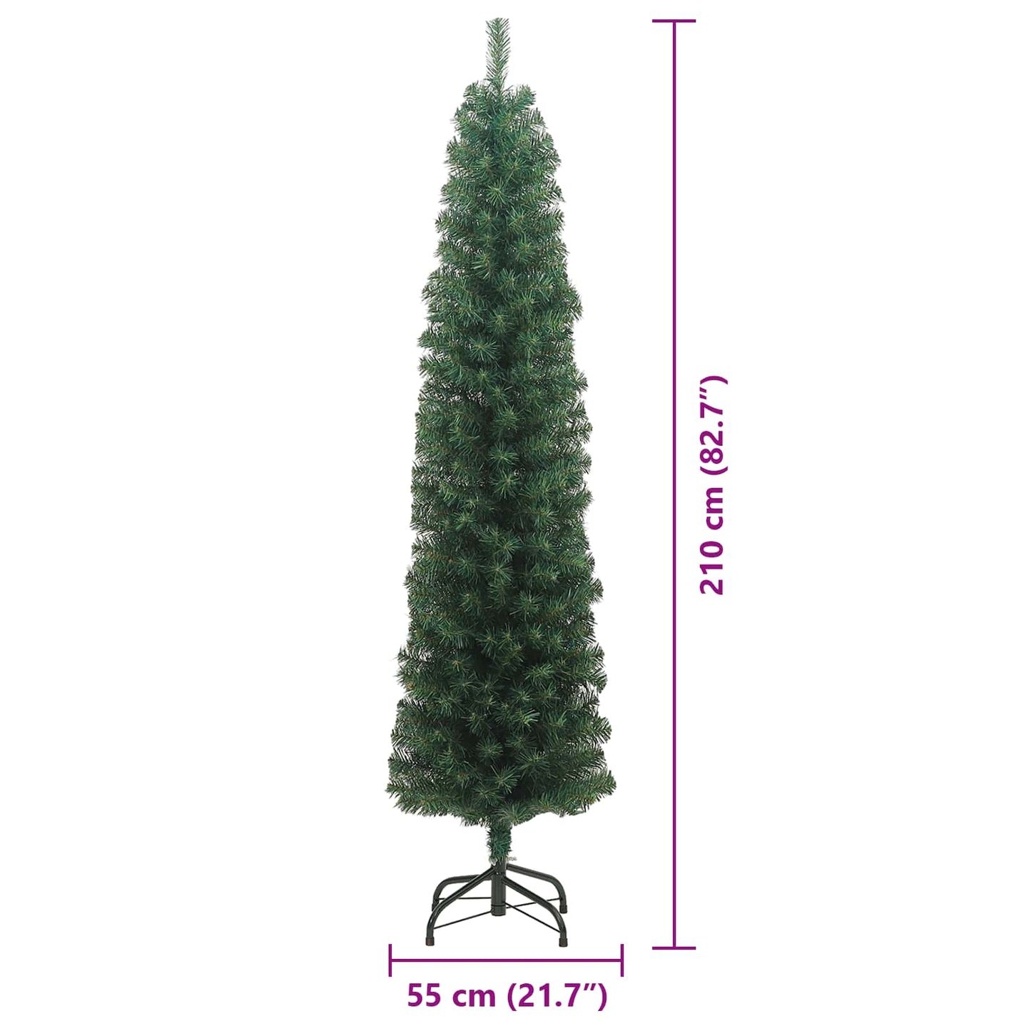 Künstlicher Weihnachtsbaum mit 300 LEDs mit Ständer Grün 210 cm