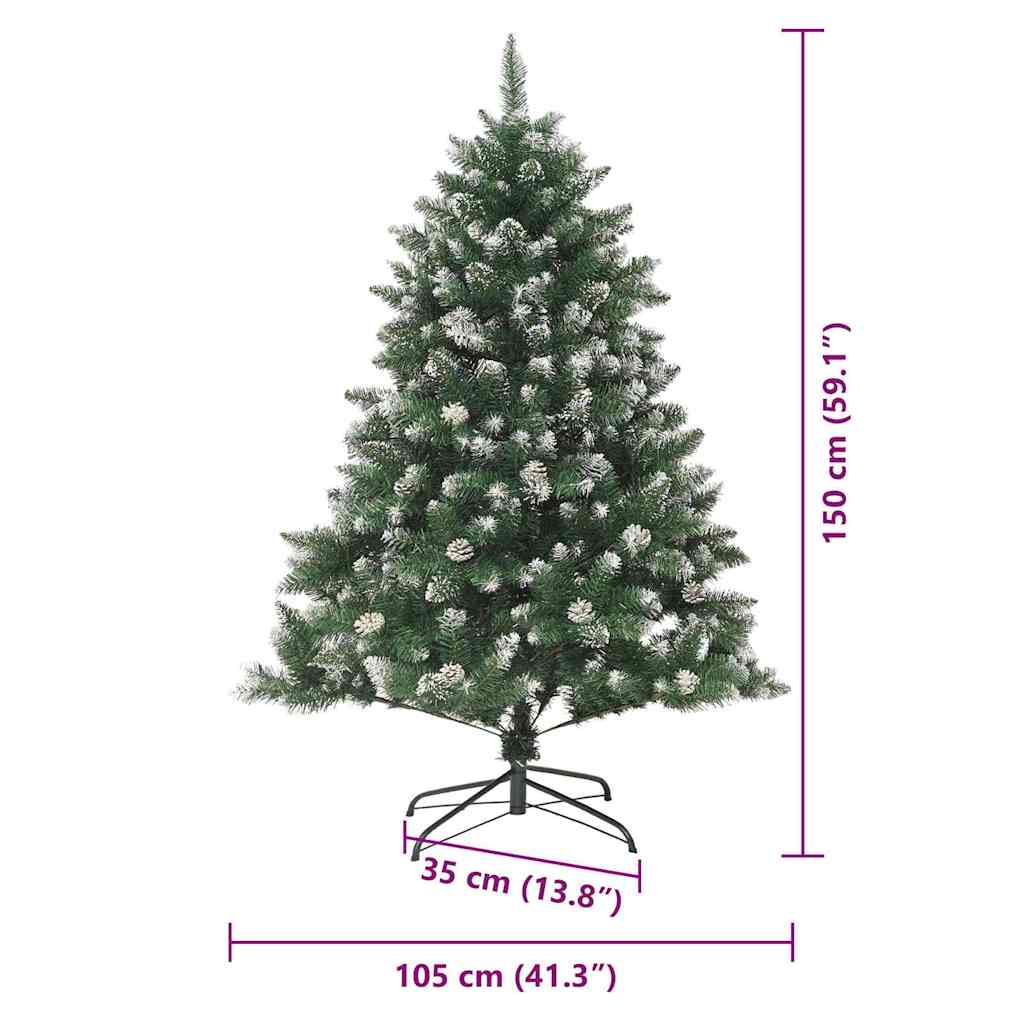 Künstlicher Weihnachtsbaum mit 150 LEDs mit Ständer Grün 150 cm