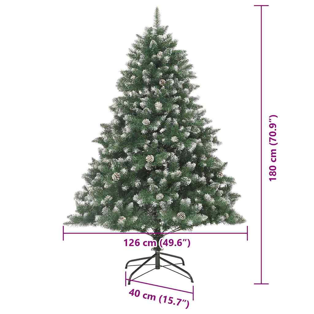 Künstlicher Weihnachtsbaum mit 300 LEDs mit Ständer Grün 180 cm