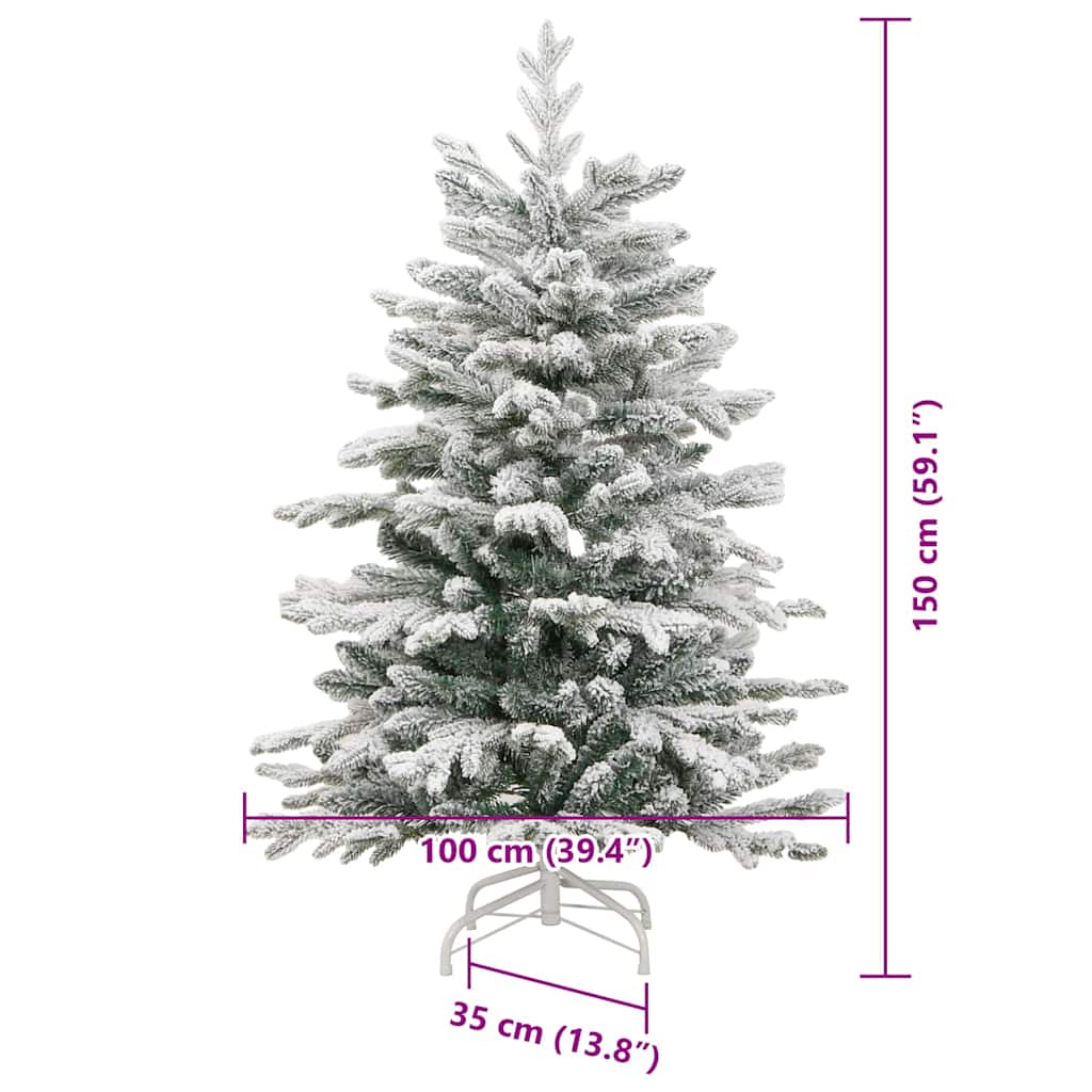 Künstlicher klappbarer Weihnachtsbaum Weiß 150 cm PE und PVC