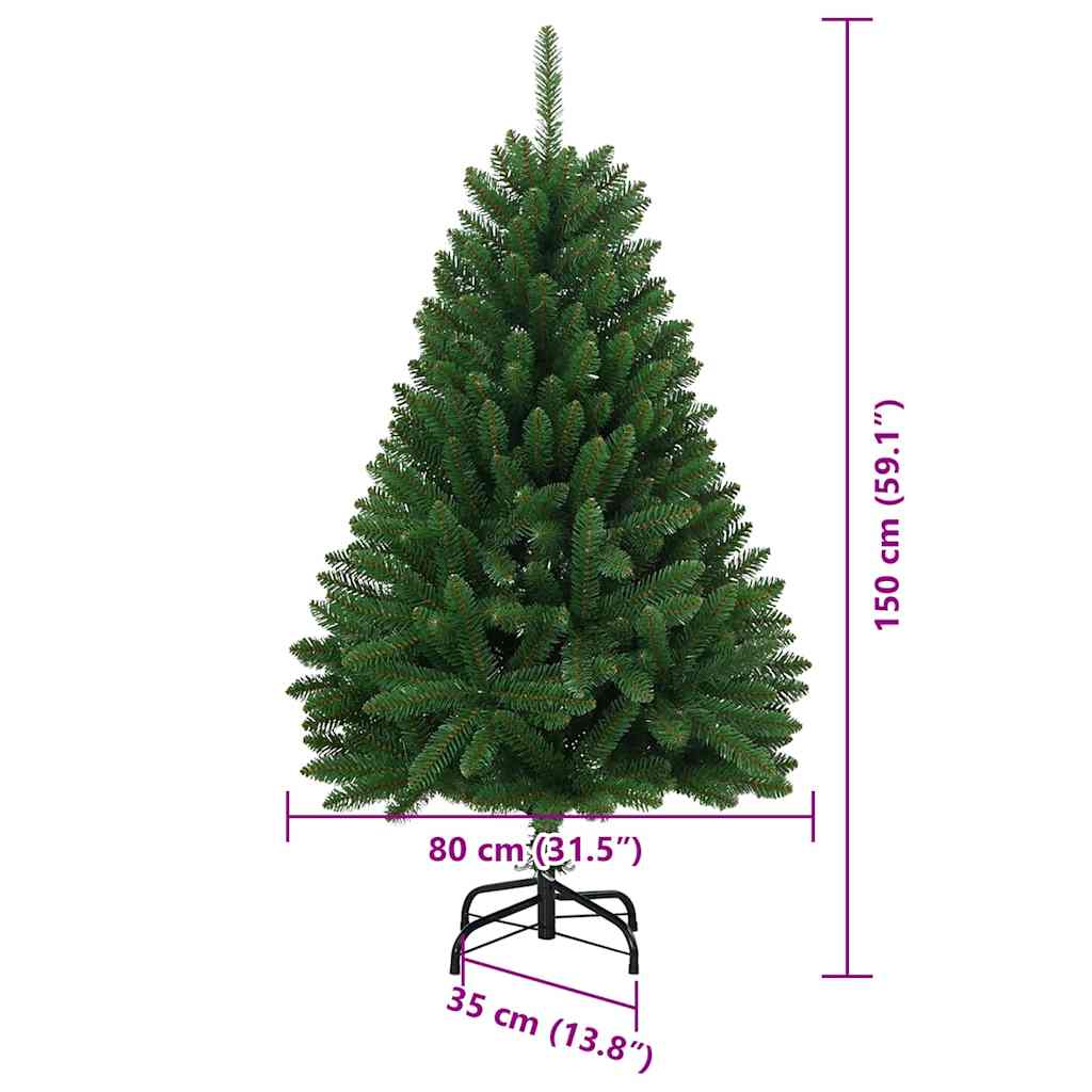 Künstlicher Weihnachtsbaum 150 cm 150 LEDs Warmes Weiß Grün