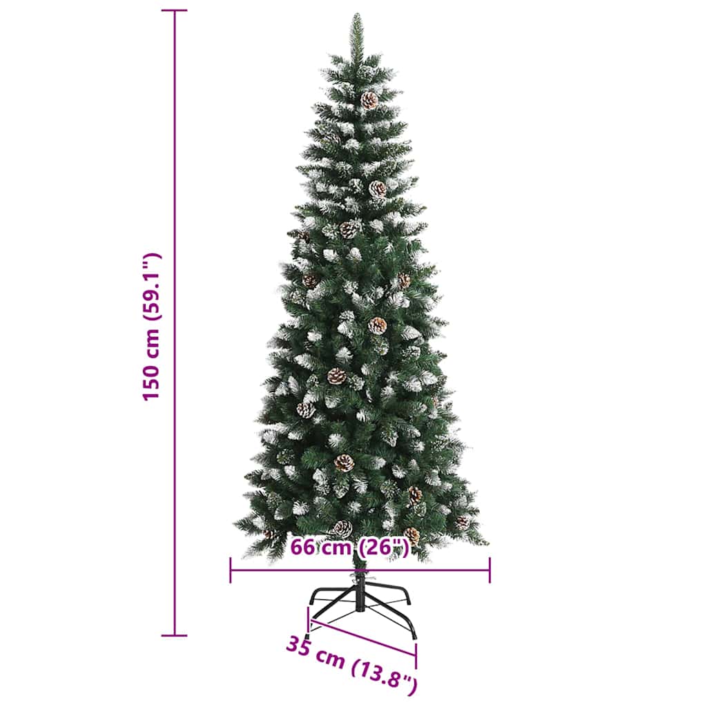 Künstlicher Weihnachtsbaum mit 150 LEDs mit Ständer Grün 150 cm