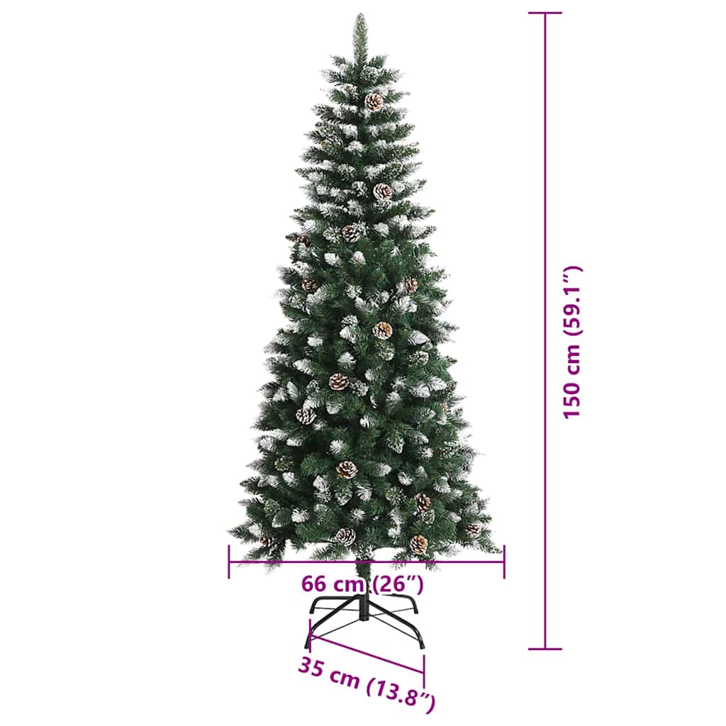 Künstlicher Weihnachtsbaum mit 150 LEDs mit Ständer Grün 150 cm