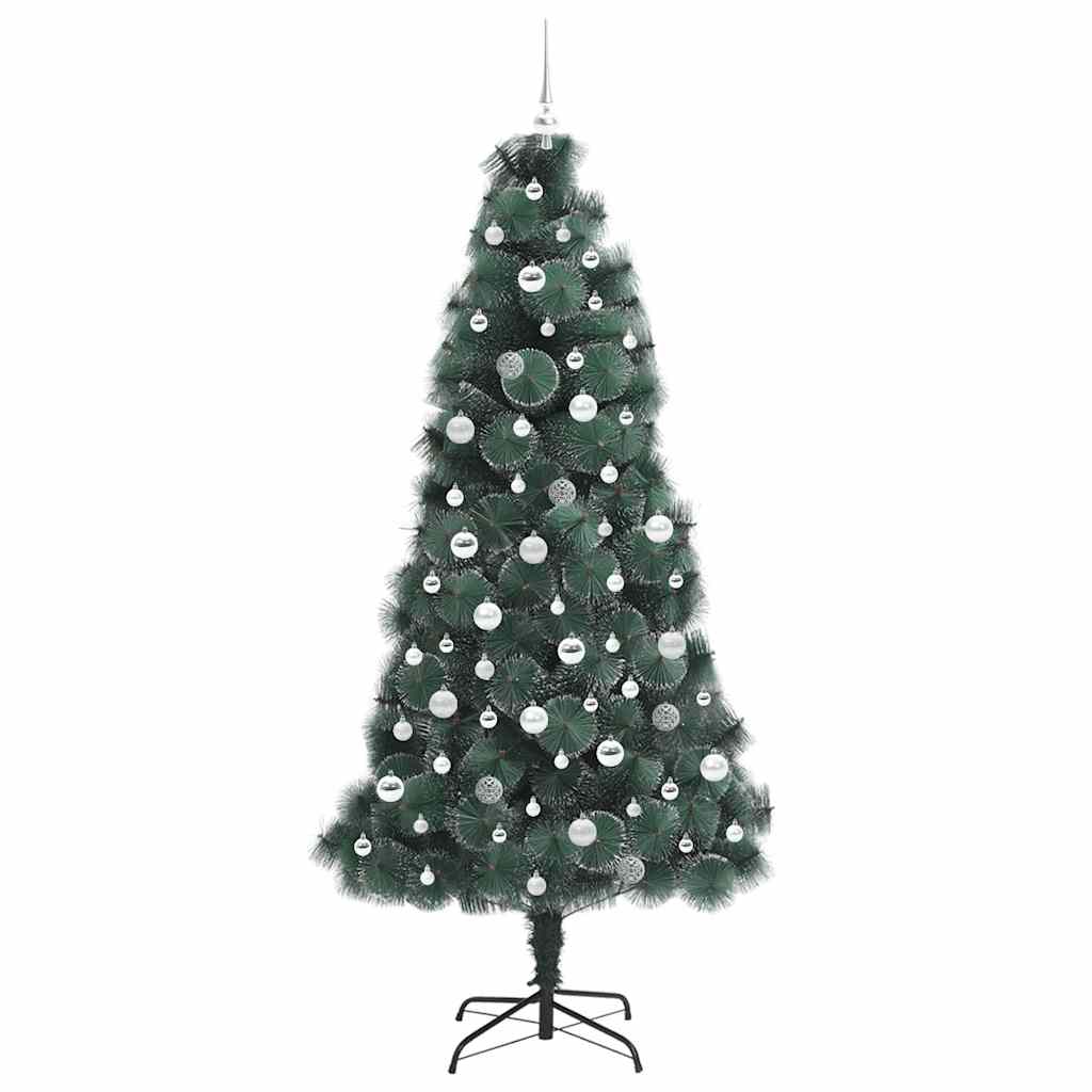 Künstlicher vorbeleuchteter Christbaum mit Baumanhänger-Set