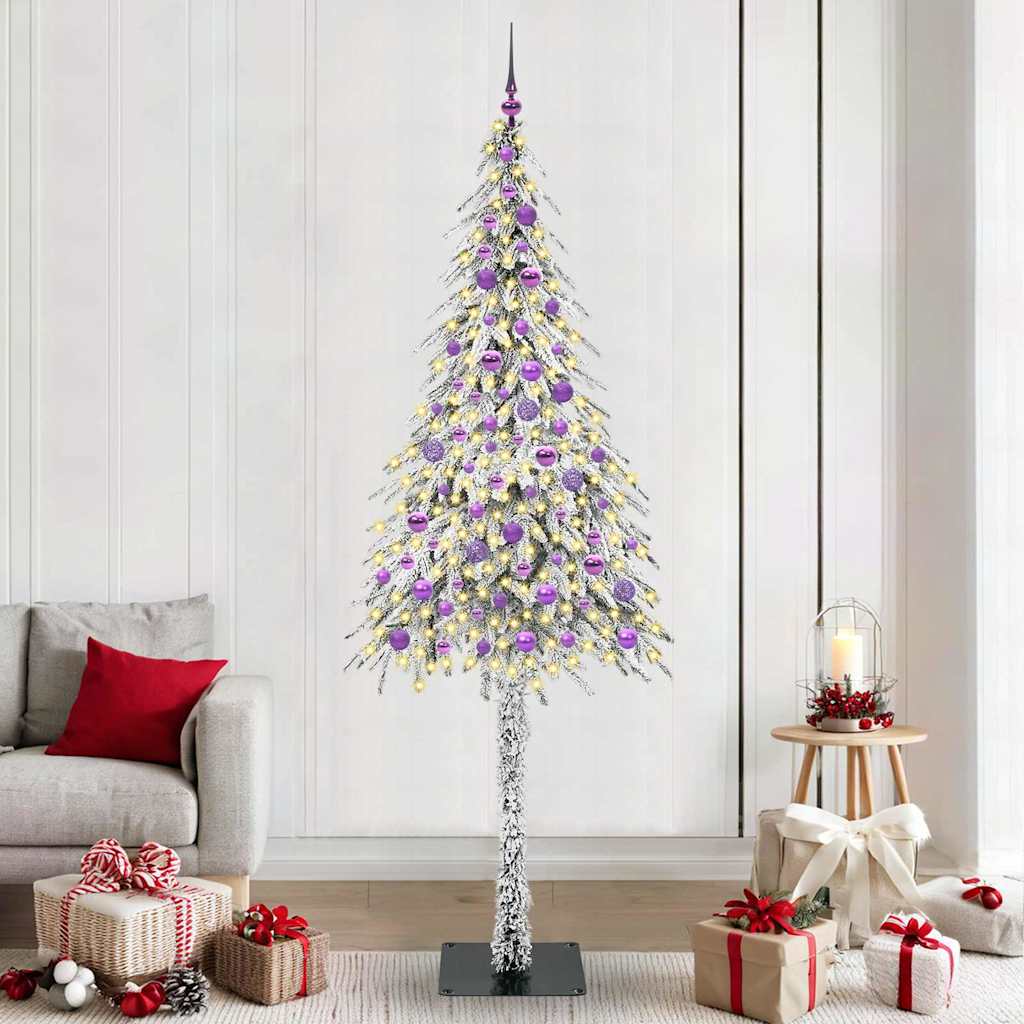 Weihnachtsbaum mit 300 LEDs Weiß 210 cm PE und Stahl