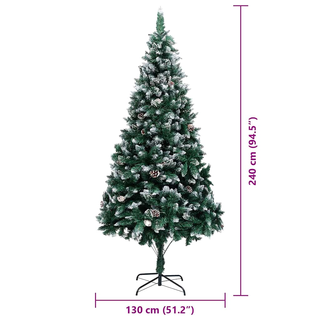 Künstlicher Weihnachtsbaum mit 300 LEDs mit Ständer Grün 240 cm