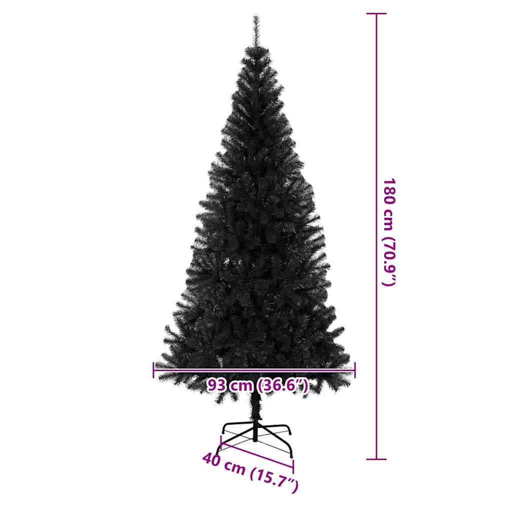 Künstliche Weihnachtsbäume Schwarz 180 cm PVC