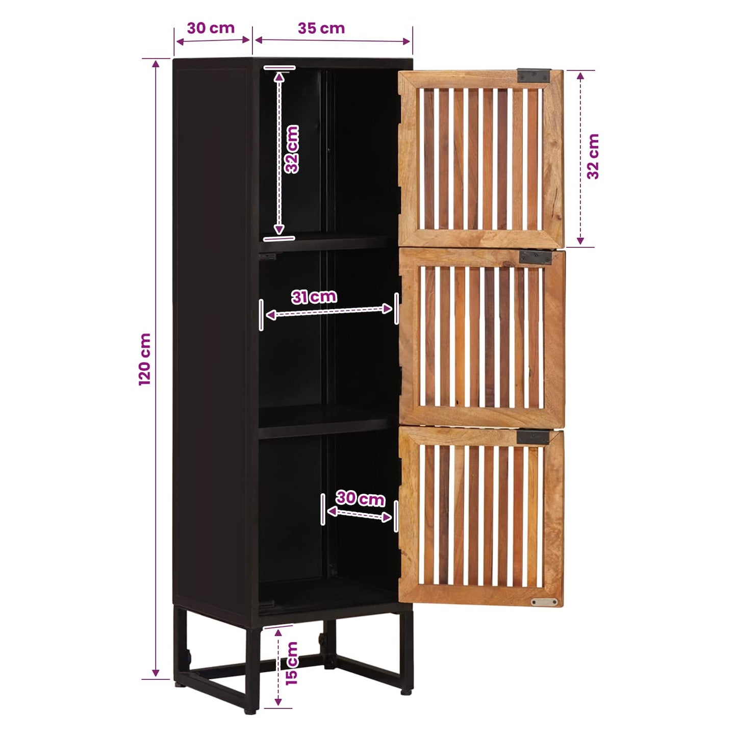 Highboard 35 x 30 x 120 cm