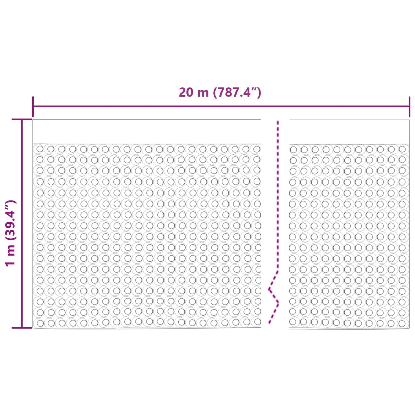 Dimpled Drainage Sheet Schwarz 1 x 20 m HDPE