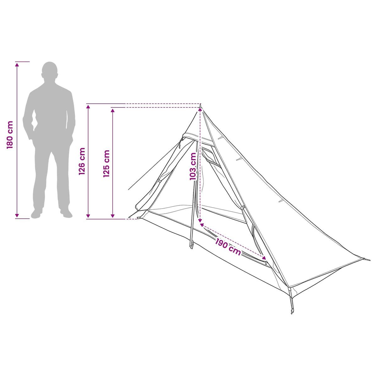 Trekkingzelt Grau und Orange 222 x 85 x 125 cm
