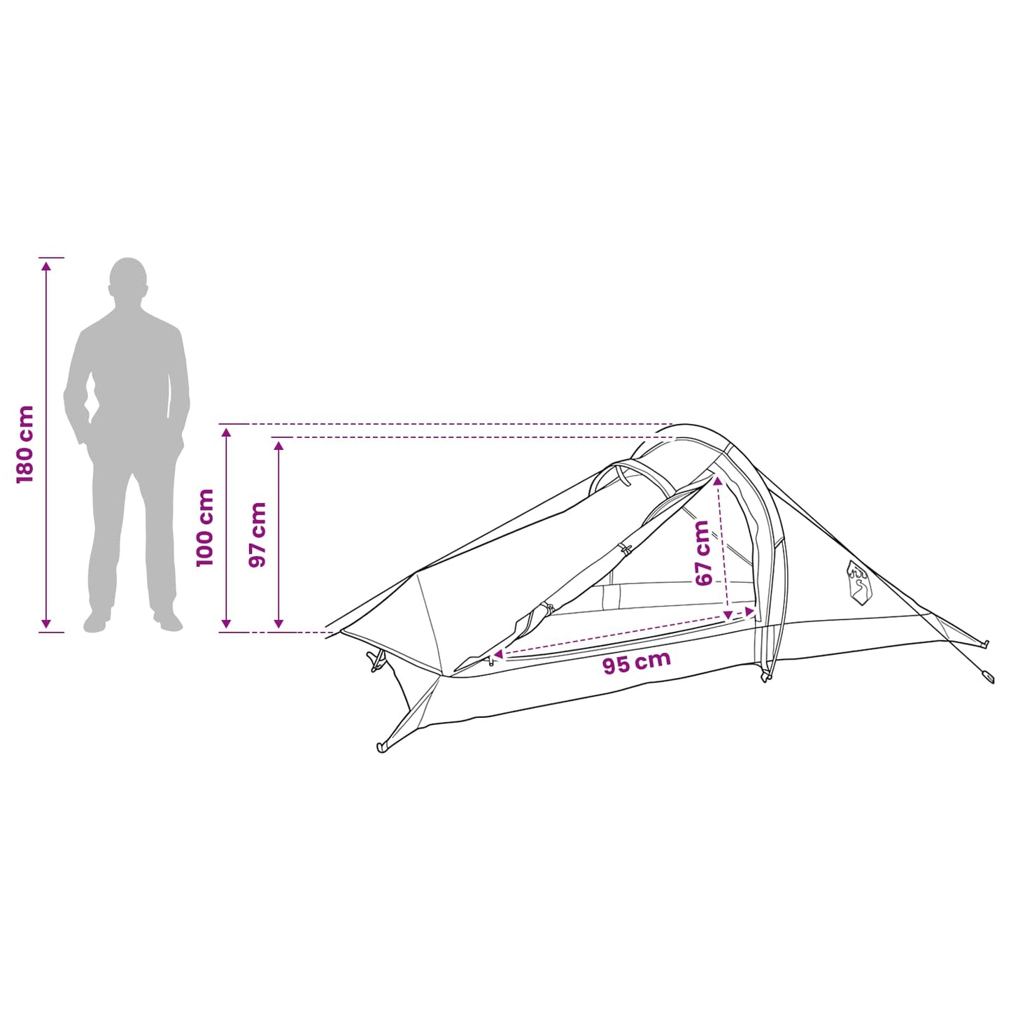 Trekkingzelt 2 Personen Grün 185T Polyester mit PU-Beschichtung