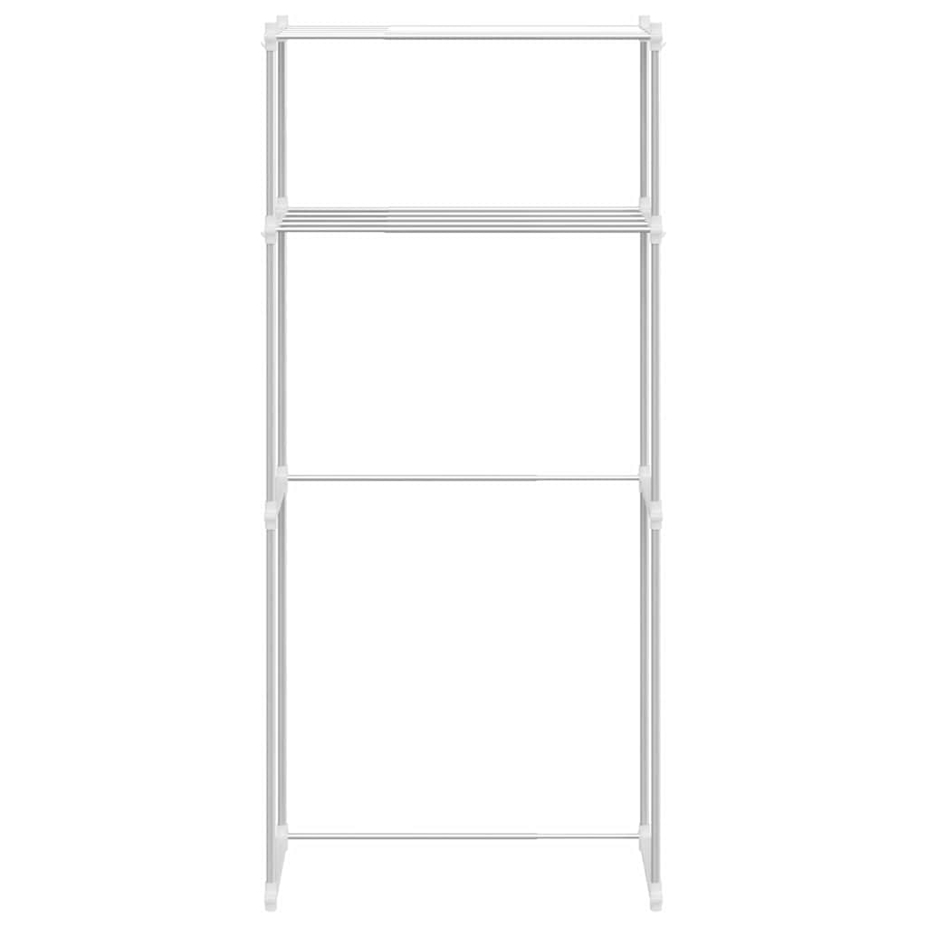 Waschmaschinenregal mit Regal Weiß 63 x 27 x 136 cm Aluminium